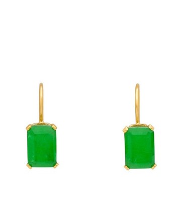ECHTE 1,88 kt SMARAGD BAUMELNDE OHRRINGE MASSIV 14 K GOLD - kostenlose Bewertung
