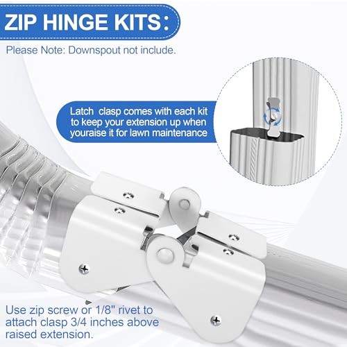 Gutter Extension Hinge, 12 Pcs Downspout Flip-Up Zip Hinge Easy DIY 6 - Picture 7 of 8