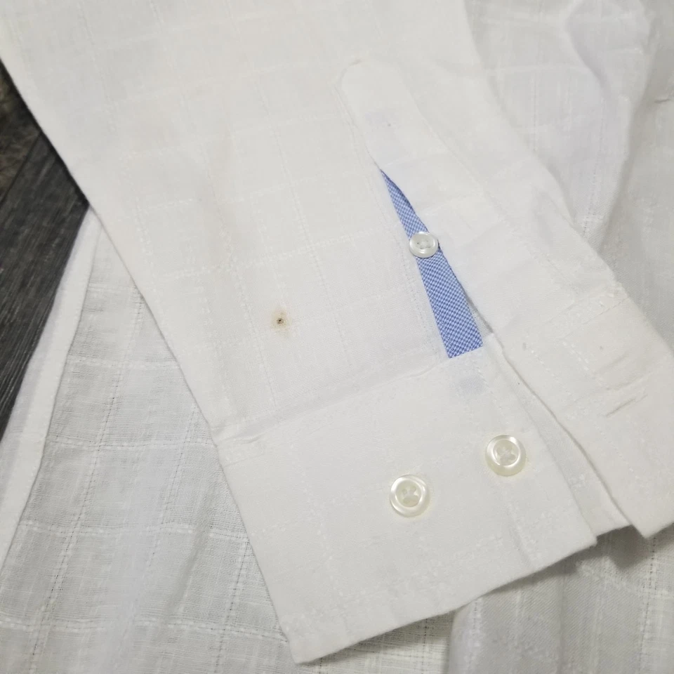 Tommy Bahama Shirt Mens XL White Linen Long Sleeve Chest Pocket Button Down - Image 3 of 4