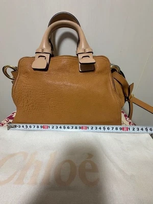Authentique sac à main Chloe Finn 2 voies sac à bandoulière cuir camel fermet... - Photo 1/4