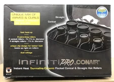 Conair Infiniti Pro Hot Rollers XL Flock Conical & Straight Tourmaline