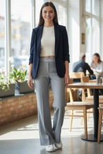 The Limited Dress Pants Women Sz 4 Gray Flare Leg Business Workwear office siren