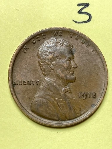 1913 LINCOLN WHEAT CENT,  high condition coin, XF-AU #3