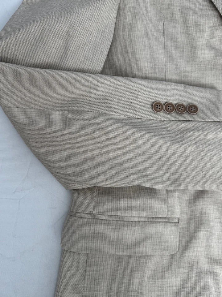 Blazer Nautica Hombre Beige 42L Abrigo Deportivo Chaqueta Dos Botones Forro Granate Foto 4 de 4