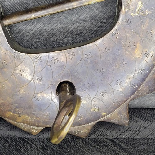 Antique Large Fish Shaped Padlock Bronze Chinese Korean Lock with Key - Picture 9 of 10