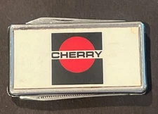VTG Cherry Aerospace Logo Barlow Money Clip w Nail File & Small Knife Blade