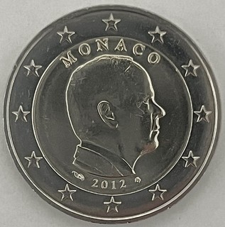 2 Euro Kursmünze Monaco 2012 Fürst Albert II unz