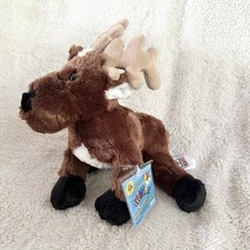 New Ganz Webkinz Reindeer Plush HM137 Brown Holiday Stuffed Animal Sealed Code
