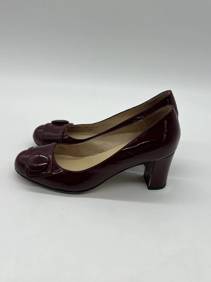 Zapatos informales Kate Spade para mujer 6M borgoña cocodrilo charol tacón de salón. Foto 4 de 4