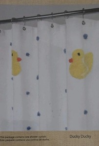 Park B.Smith Cotton Chenille Fabric Yellow RUBBER DUCKY Shower Curtain-72x72