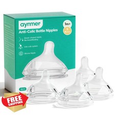 Aynmer Baby Bottle Silicone Nipple 0 Months 4 Count S Flow