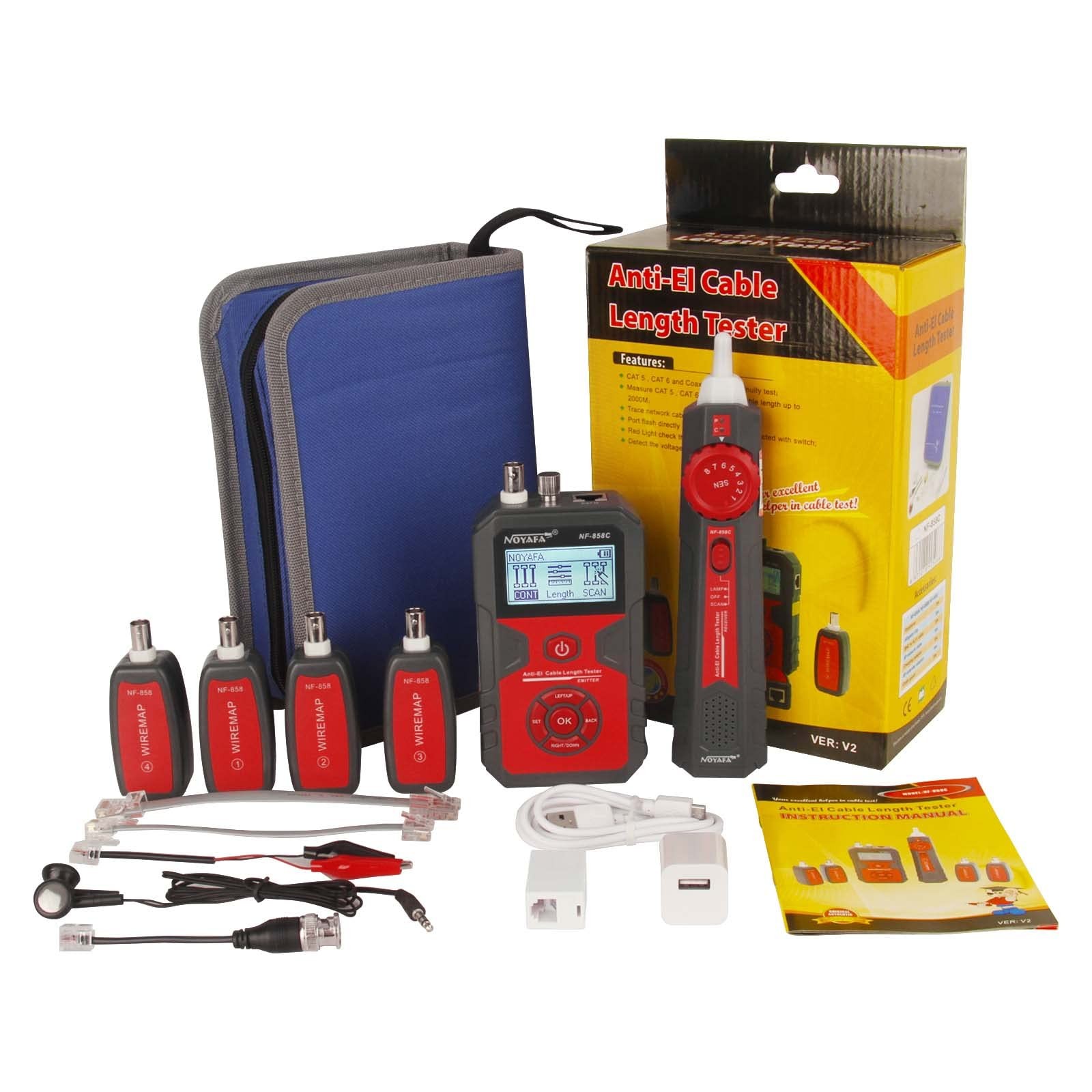 Network Cable Tester with 10mW Visual Fault Locator, RJ11 RJ45 Ethernet Cable...