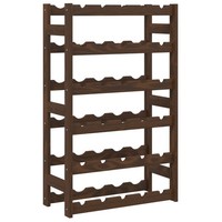 Weinregal FüR 30 Flaschen Braun Massivholz Kiefer