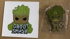 WE ARE GROOT FUNKO POP Marvel Coleccionista Exclusivo PIN & STICKER HULK - B1