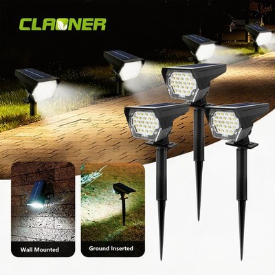 3PackS x 24 LED Solar Spotlights Landscape Lights Outdoor Garden Pathway Lamps