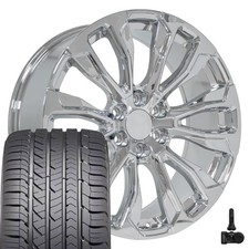 Oe Wheels Cv30 22x9 Chrome Rims Goodyear Sport Tires Tpms Set 6x139.7 28et