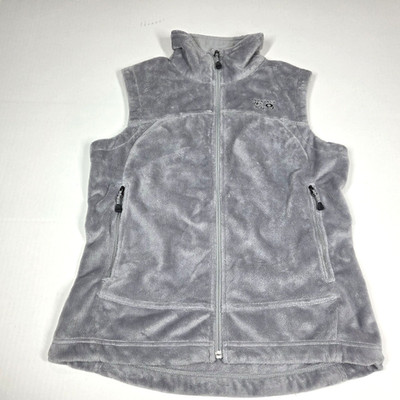 Mountain Hardwear Vest Womens Small Gray Classic Pyxis Fleece Furry Soft Zip Up