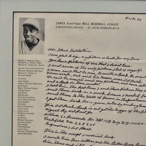 James "Cool PAPA" Bell Signed 1977 Autograph Letter and Envelope Baseball Player - Picture 8 of 17