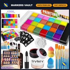 26 Colors Face Body Paint Palette Kit - Professional Halloween Makeup, Cosplay