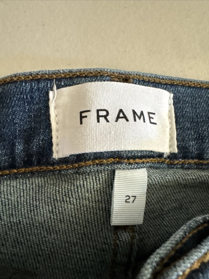 Pantalones de mezclilla rectos FRAME Le High para mujer talla 27 lavado oscuro tiro alto Foto 3 de 4