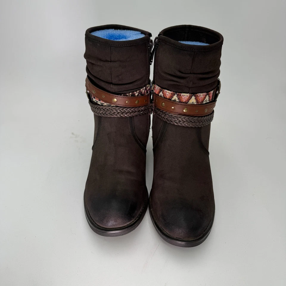 Botines Roper Mujer 8 Marrón Cuero/Gamuza Correa Azteca Hebilla Vaquera Occidental Foto 3 de 4