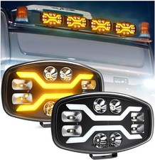 2x HELLA JUMBO FULL LED OVAL/RECTANGULAR DRIVING SPOTLIGHTS SPOTLAMPS +SIDELIGHT