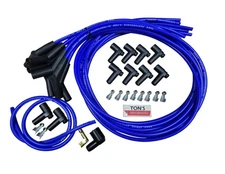 Ton's 135* Blue 8mm Silicone Spark Plug Wires Universal Chevy GM HEI distributor