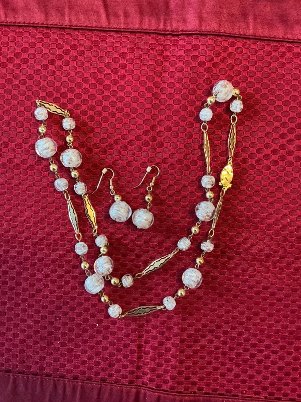 Murano Glass Beaded  Necklace and Earrings