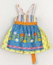 Matilda Jane Platinum Roots Ellie Halter Top Size 8 4/5 Blue Green Floral Apron