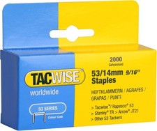 Tacwise 0338 Type 53 / 14 mm Galvanised Staples, Pack of 2000 0.0062 per staple