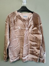 Champion Womens Crewneck Medium Athleticwear Over Dyed Pale Pink Brown Jumper