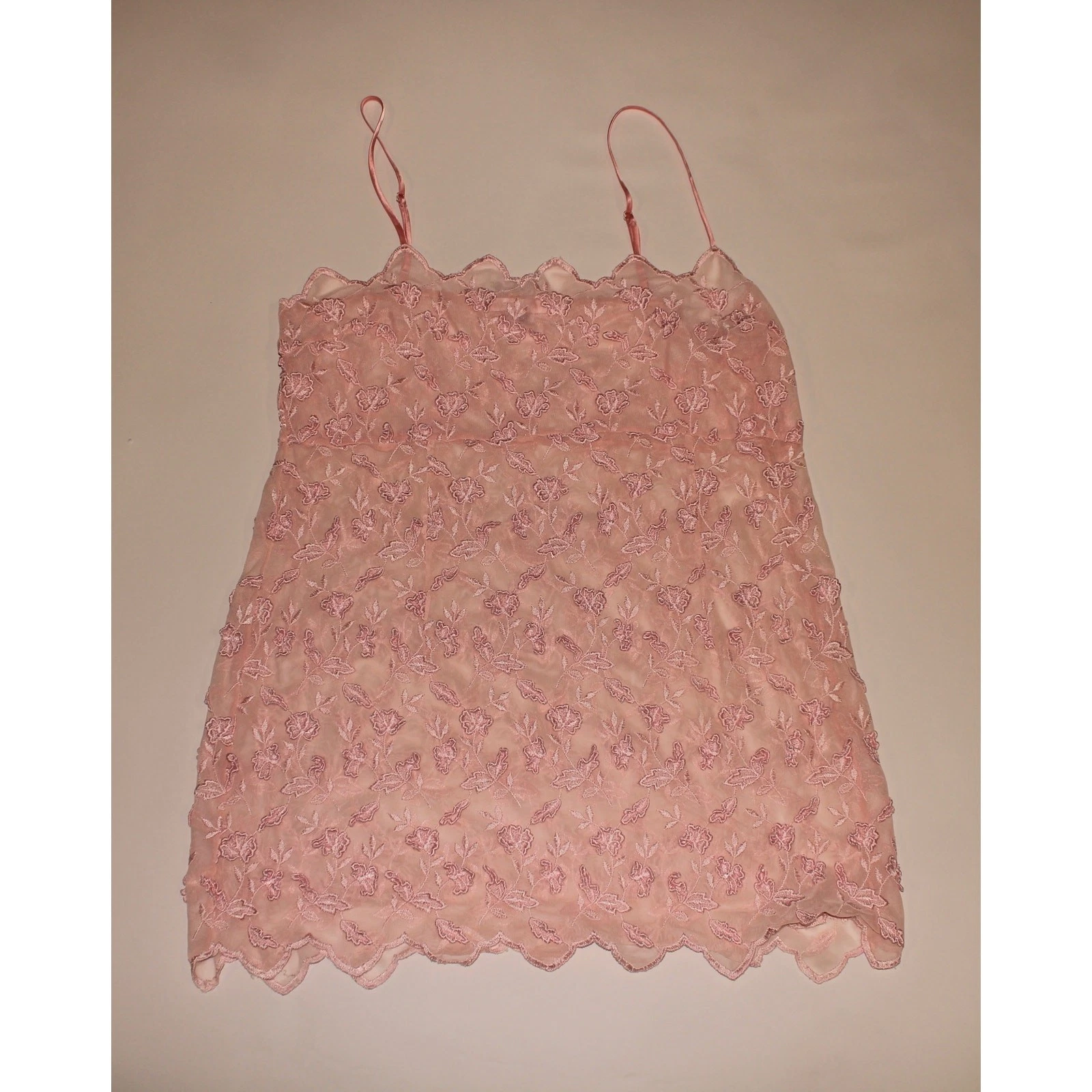 UNDERCOVER Abito slip Victorias Secret Coquette floreale delicato rosa morbido floreale a rete taglia XL