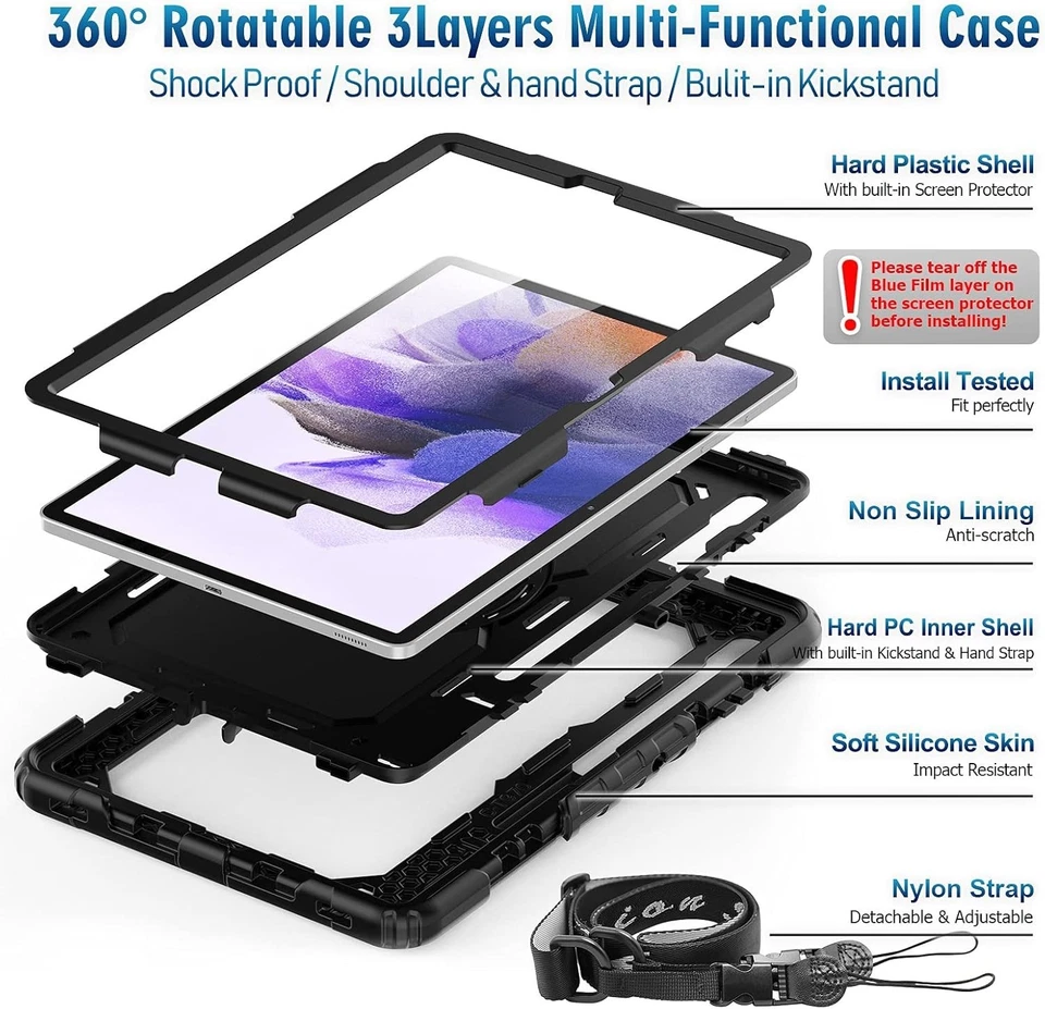 Timecity Case for Samsung Galaxy Tab S8 Plus/ S7 FE 5G Case 12.4'' with Screen P - Image 4 of 4