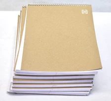 Lot of 7 Tru Red Spiral Bound Notebooks Blank Covers Wide Ruled Sheets
