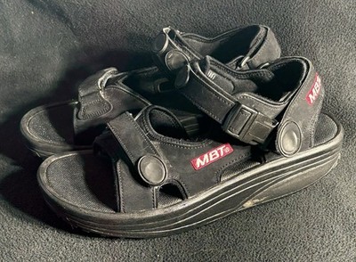 MBT SAN 051 Men's Black Sport Sandals Hook & Loop Non-Slip Synthetic EU 41 US 8