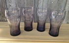 Set of 4 Vintage Coca-Cola Purple Amethyst 16 oz Coke Glasses Libbey