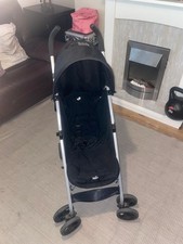 Joie Brisk Lightweight Stroller Pushchair Buggy w/ Raincover - Black - Very Good