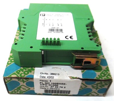PHOENIX CONTROLS, ETHERNET MODULE, FL MC 100BASE-T/FO G1300, 41344178