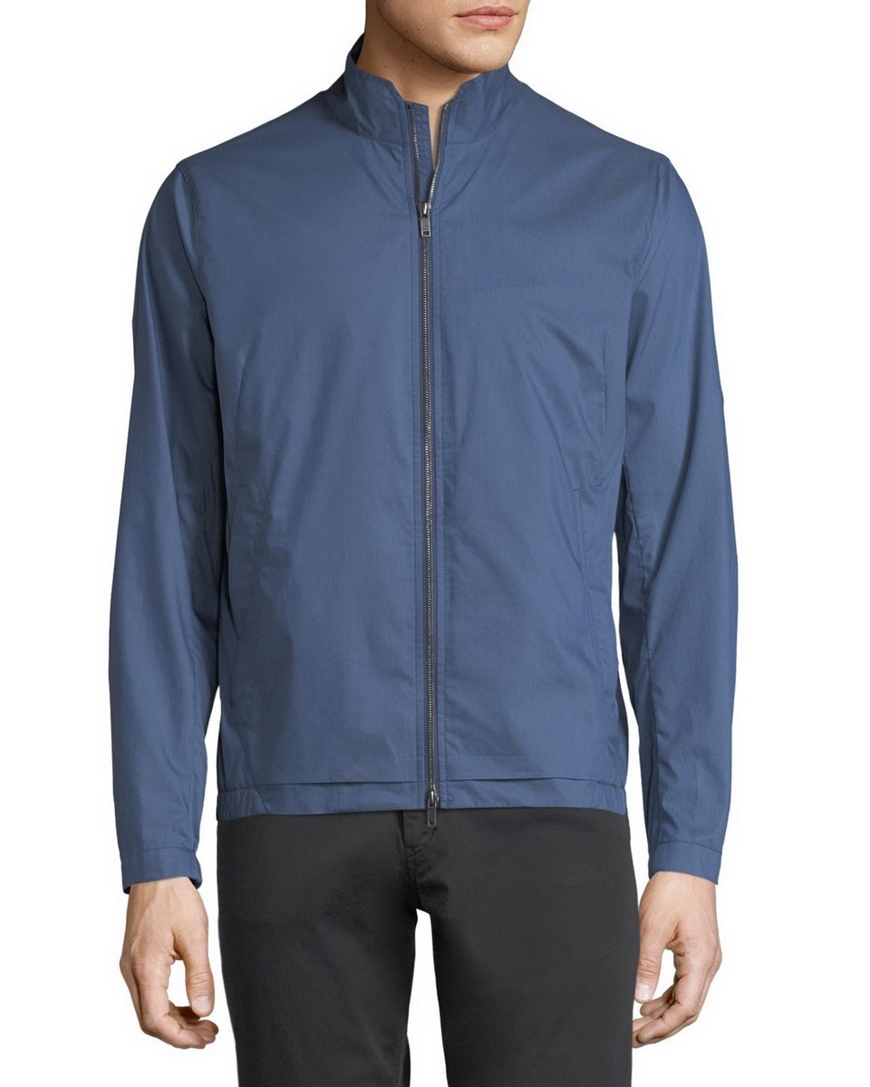 NWT Theory Varsity Collar Stretch Jacket, Blue, Large, MSRP