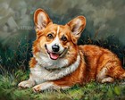 8x10 Matte Print Pembroke Welsh Corgi Resting on Grass