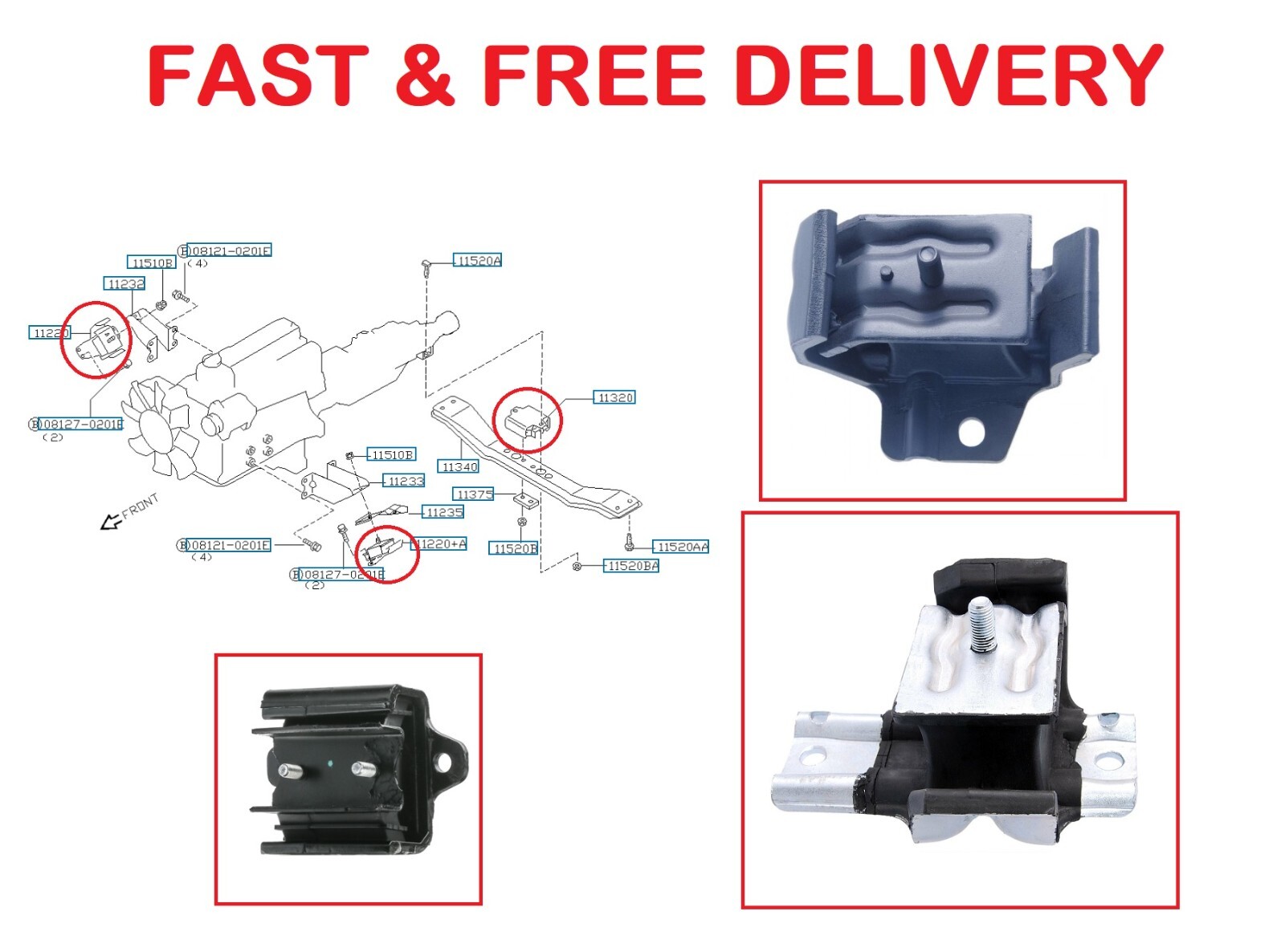 2 X FRONT & 1 X REAR ENGINE MOUNTING FOR NISSAN TERRANO R20C ZD30 3.0TD 2002+
