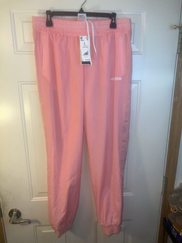 Adidas Originals Joggers Pantaloni Rosa Vita Alta Pista Riflettente Taglia Large Nuovi - Foto 2 di 10