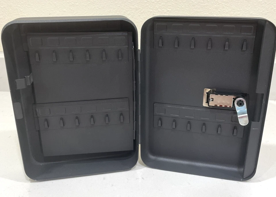 AdirOffice Key Safe Metal Cabinet Black Combination Lock 36 Key Hooks 10"x7" - Image 3 of 4