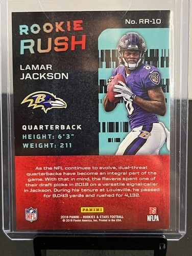 2018 Panini Rookies & Stars - Rookie Rush #RR-10 Lamar Jackson (RC) Ravens - Bild 2 von 2
