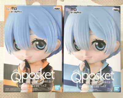 Q Posket Re Zero Life In Another World Vol.2 2021 Rem Figure 2 Color Set Bandai