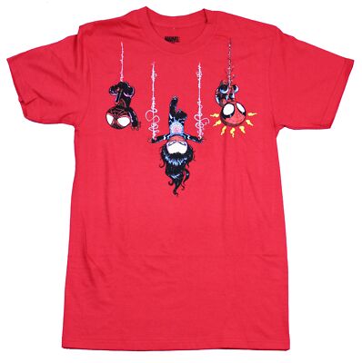 Spider-man Adult New T-Shirt  - Silk Miles Morales & Spidey Cuties Hanging Out