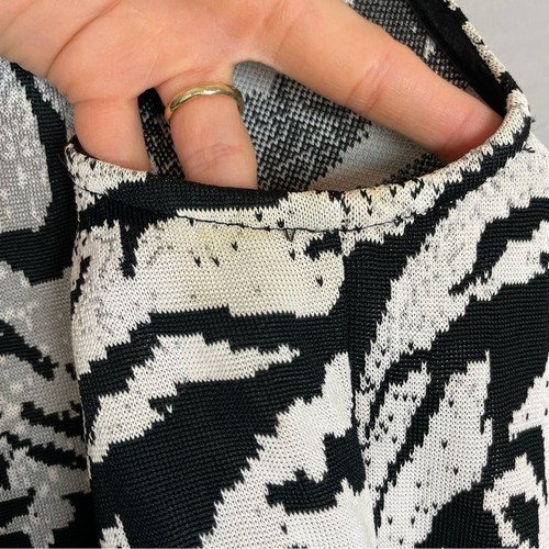 St John Zebra Shell Vintage Animal Print Knit Tank Top Mock Neck Women Medium - Picture 10 of 16