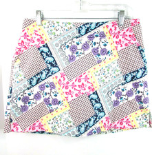 Lady Hagen Golf Skirt SKORT Size 10 Multicolor Patchwork Floral Gingham Athletic