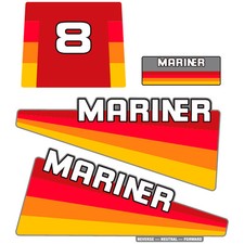 Mariner 8 1989 Outboard Boat Motor Aftermarket Decal Sticker Sticker Set Mariner 8 1989 Outboard Boat Motor Aftermarket Decal Sticker Sticker Set
