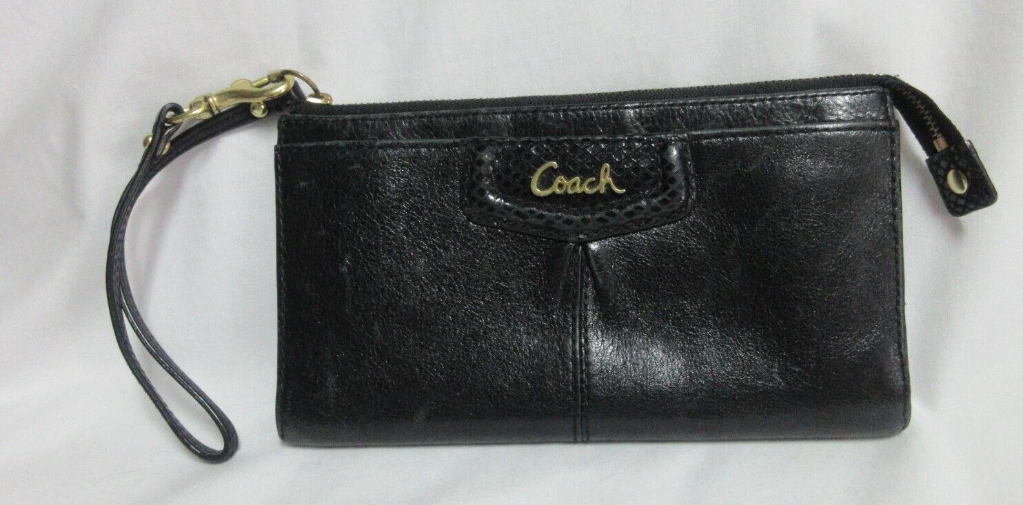 Coach Piccolo Polso Nero Liscio Pelle Morbida ~ Misure 4 5” X 7 5” VTG